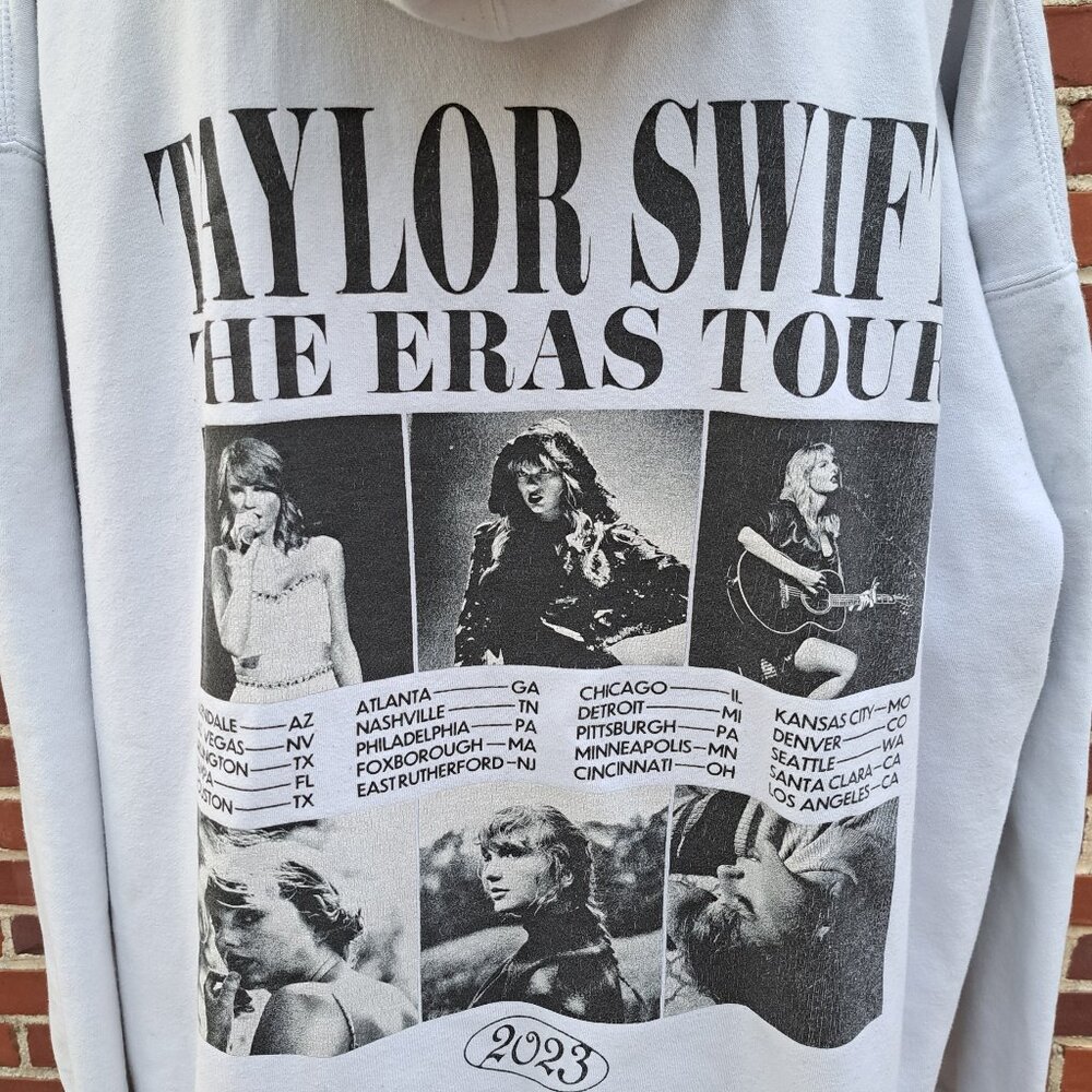 %Size 4XL Taylor Swift The Eras Tour White Collage Hoodie - Picture 4 of 9